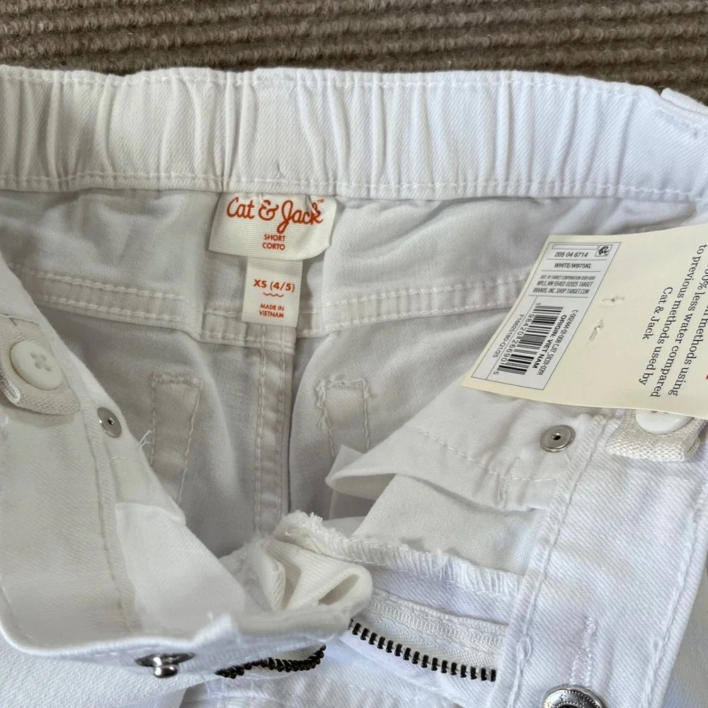 Girls‎ Cat & Jack Sz XS TShirt White Jean Shorts Bundle GIRLS NWT SZ XS 4/5